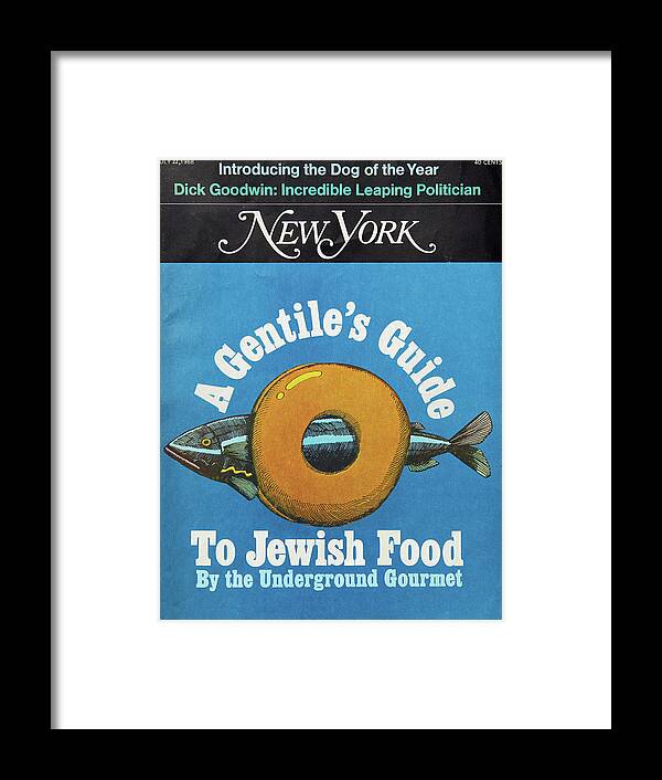 Milton Glaser Framed Print featuring the drawing The Underground Gourmet's Guide to Jewish Food by Milton Glaser