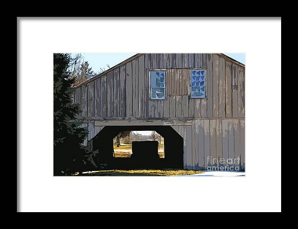 Barn Framed Print featuring the digital art The View Through The Hay Barn by Kirt Tisdale