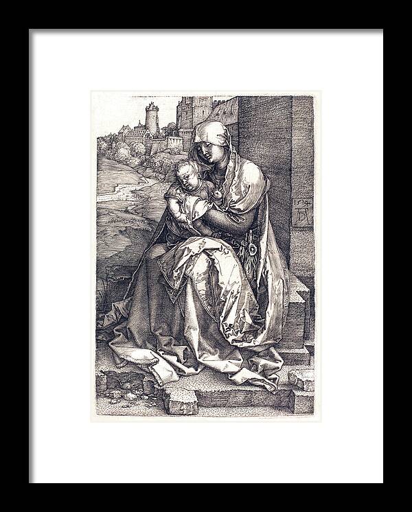 Virgin Framed Print featuring the drawing The Virgin and Child by Long Shot