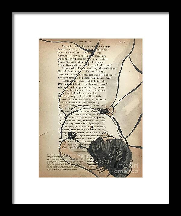 Sumi Ink Framed Print featuring the drawing The Vision by M Bellavia