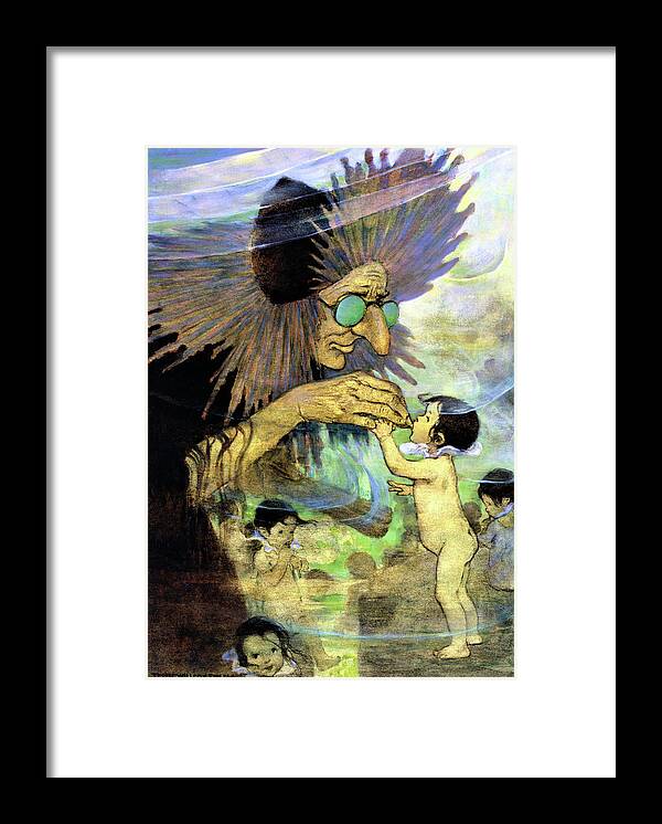 The Water Babies Framed Print featuring the painting The Water Babies - Digital Remastered Edition by Jessie Willcox Smith
