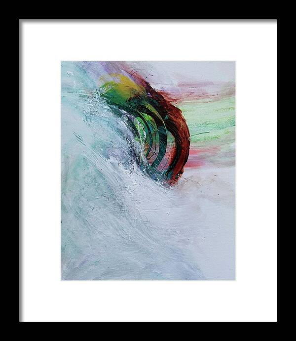 Abstract Expressionism Framed Print featuring the painting The Wave Beneath by Rodney Frederickson