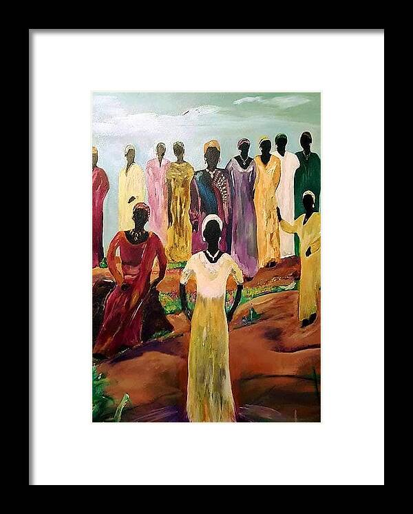 #oils #blackart #religiousart #womenart Framed Print featuring the painting The Wedding Day by Julie TuckerDemps