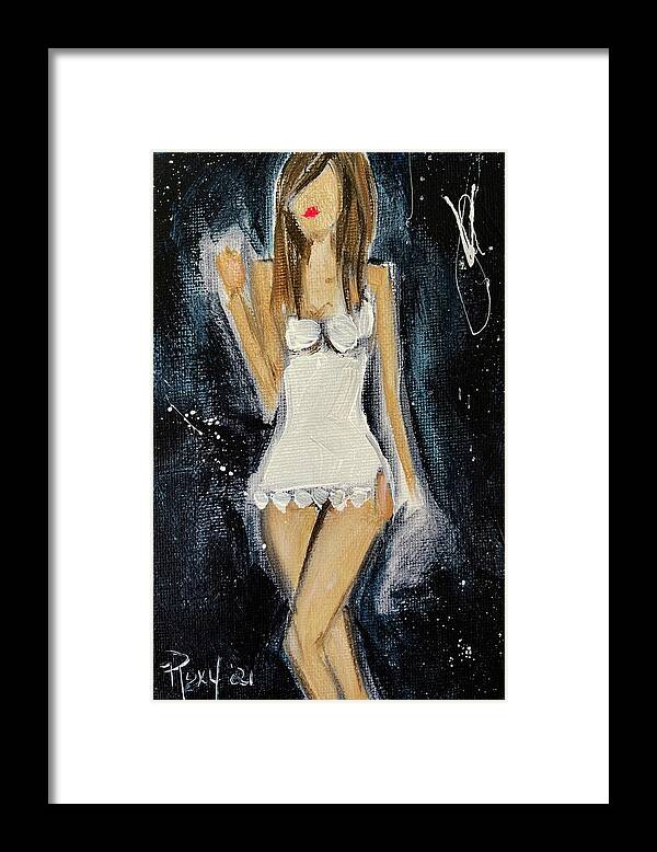 Chemise Framed Print featuring the painting The White Chemise by Roxy Rich