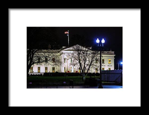The White House Framed Print featuring the digital art The White House by SnapHappy Photos