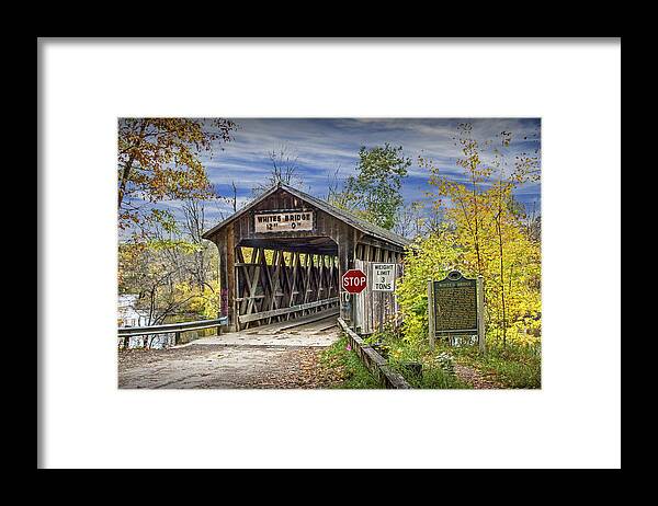 Bridge Framed Print featuring the photograph The Whites covered bridge was one of the last of its kind in Michigan by Randall Nyhof