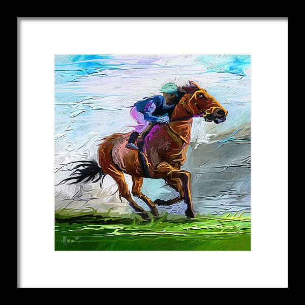 Face Framed Print featuring the painting Horse Power by Anthony Mwangi