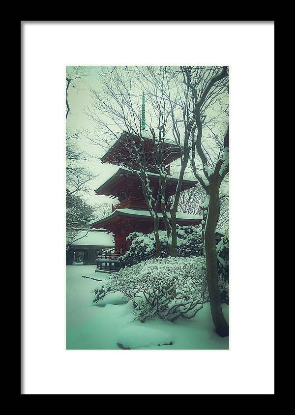 Winter Framed Print featuring the photograph The winter Pagoda by Tim Ernst
