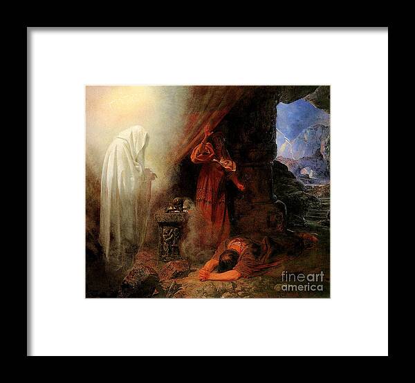 Witch Framed Print featuring the painting The Witch of Endor 1860 by Edward Henry Corbould