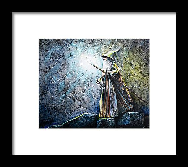 Wizard Framed Print featuring the drawing The Wizard by Aaron Spong