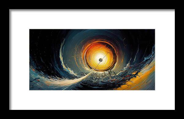Wormhole Framed Print featuring the painting The wormhole by My Head Cinema