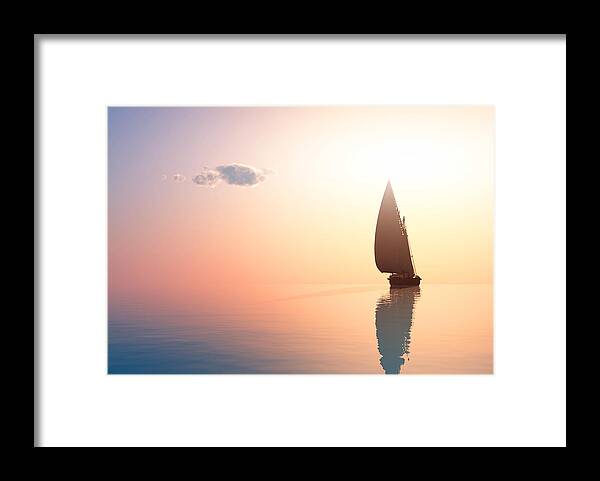 Dawn Framed Print featuring the photograph The yacht by 1971yes