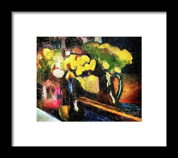 Bomemisza Framed Print featuring the painting The Yellow Flowers by Henri Matisse 1902 by Henri Matisse