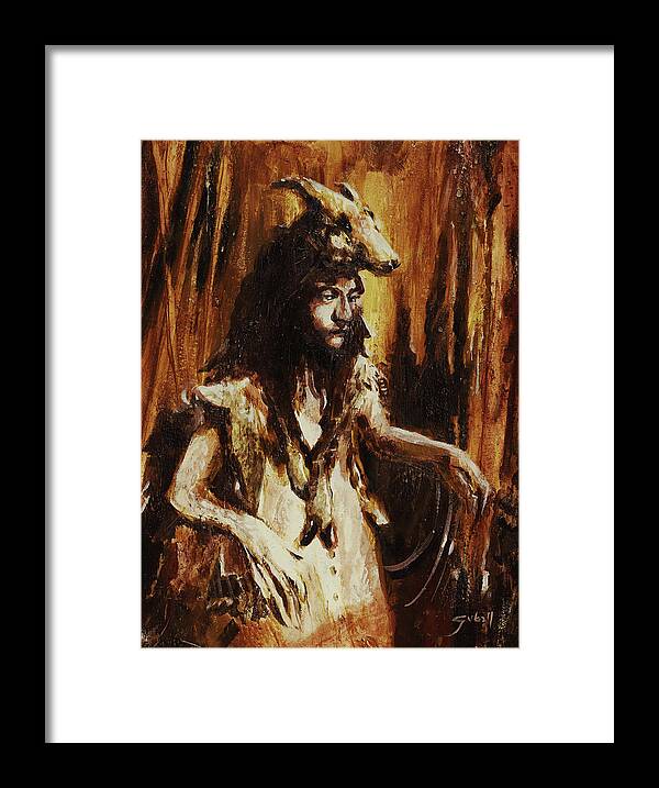Girl Framed Print featuring the painting The Young Witch by Sv Bell