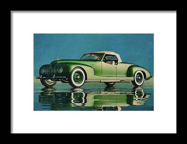 Zis Framed Print featuring the digital art The ZIS 101A Sport From 1939 - A Soviet Classic Car by Jan Keteleer