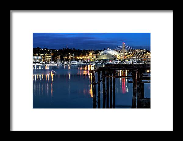 Thea Framed Print featuring the photograph Thea Foss and T-Dome Blue Hour by Rob Green