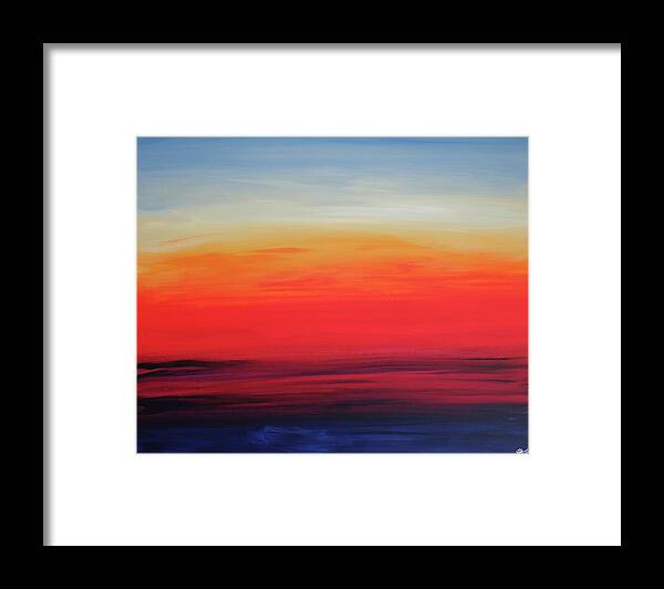 Sunset Framed Print featuring the painting Therapy by Laura Hol Art