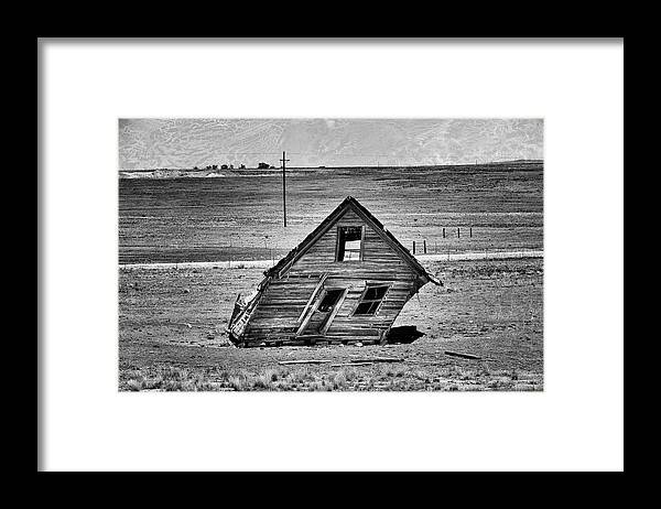 Homestead Framed Print featuring the photograph There was a Crooked House by Mary Lee Dereske