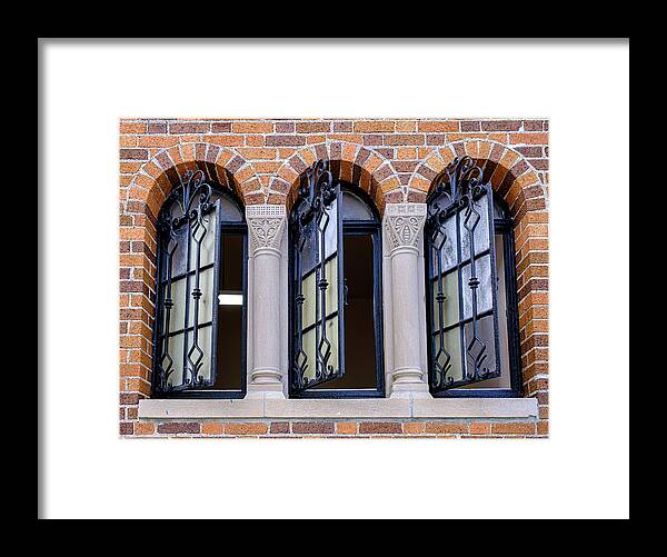Fine Art Framed Print featuring the photograph These Three Windows by Tony Locke