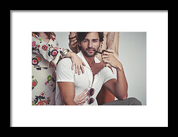 Young Men Framed Print featuring the photograph They can't keep their hands off me! by Yuri_Arcurs