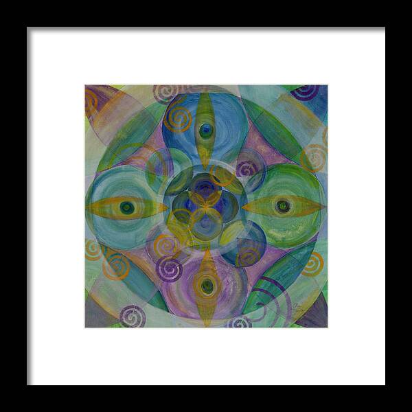 Abstract Acrylic Mandala Painting Framed Print featuring the painting Third Eye by Chris Burton