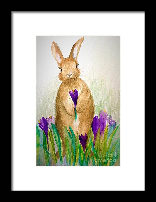 Bunny Framed Print featuring the painting This is for You by Deb Stroh-Larson