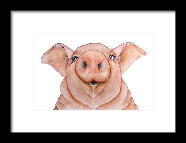 Pigs Framed Print featuring the painting This Little Piggy Went To.... by Kelly Mills