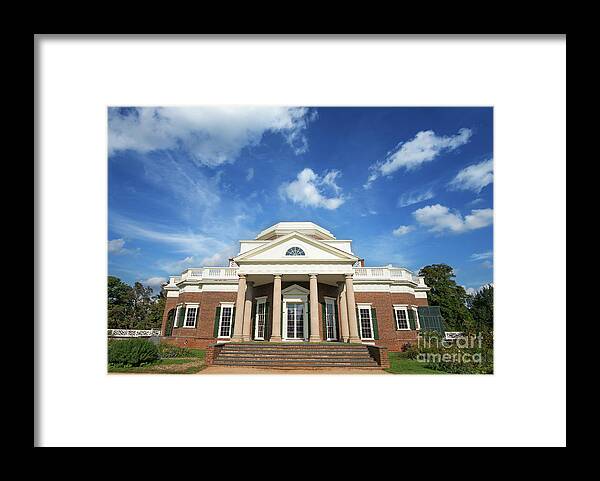 America Framed Print featuring the photograph Thomas Jefferson's House Monticello by Bryan Attewell