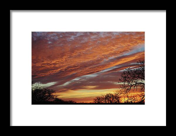 Sunset Framed Print featuring the photograph Those Sunset Clouds in Texas Winter by Gaby Ethington