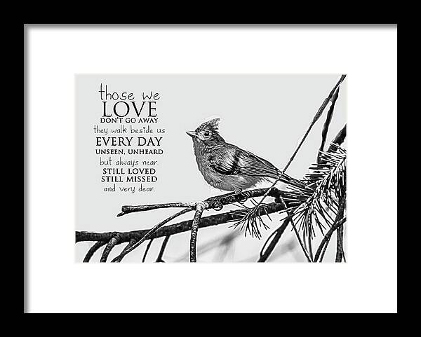 Bird Framed Print featuring the photograph Those We Love by Cathy Kovarik
