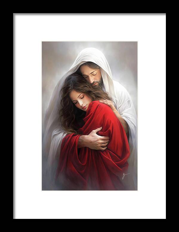 Though Your Sins Be As Scarlet Framed Print featuring the painting Though Your Sins Be as Scarlet by Greg Collins