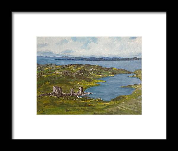 West Cork Framed Print featuring the painting Three castle head by Conor Murphy