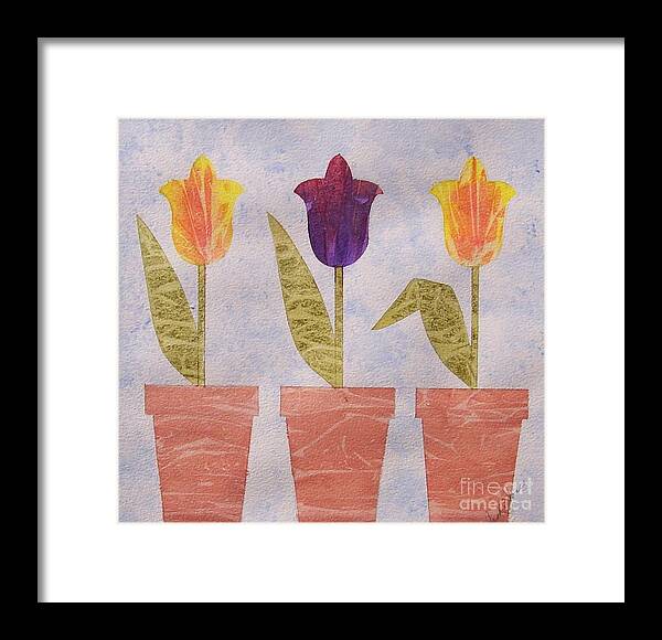Flowers Framed Print featuring the painting Three Cheers For Spring by Jackie Mueller-Jones