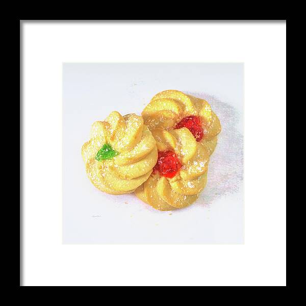 Three Cookies Framed Print featuring the photograph Three Cookies by Sharon Popek