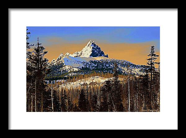 Oregon Cascades Framed Print featuring the photograph Three Fingered Jack Sunset by Steve Warnstaff