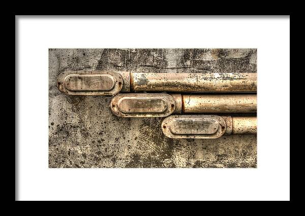 Industrial Framed Print featuring the photograph Three pipes by Karen Smale