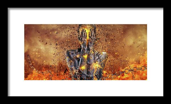 Surreal Framed Print featuring the digital art Through Ashes Rise by Mario Sanchez Nevado