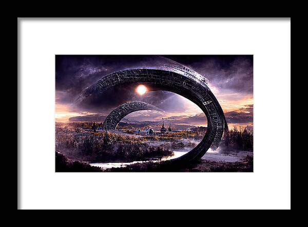 Stargate Framed Print featuring the painting Through the Stargate, 02 by AM FineArtPrints