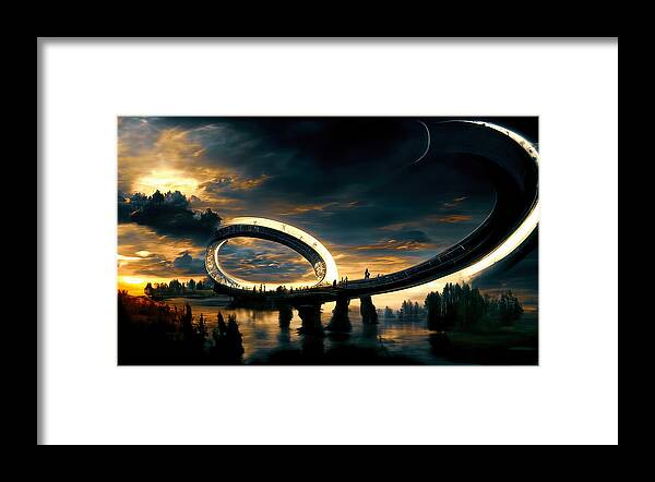 Stargate Framed Print featuring the painting Through the Stargate, 03 by AM FineArtPrints