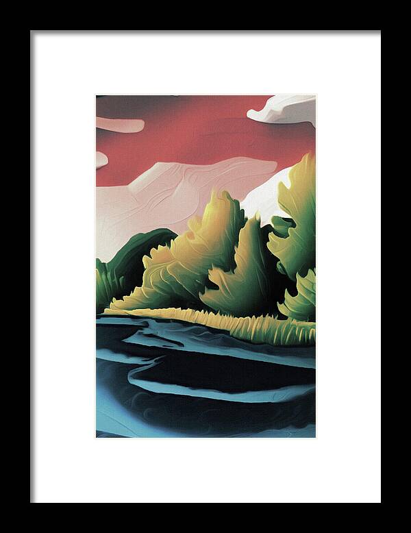  Framed Print featuring the digital art Thunder River by Michelle Hoffmann