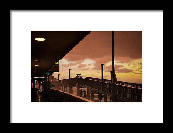 Thunderstorm At Fort Myers Beach Pier Framed Print