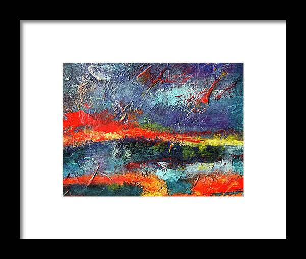 Painting Framed Print featuring the painting Thunderstorm by Cristina Stefan