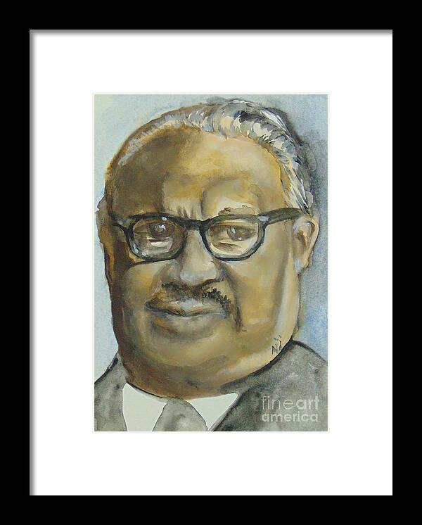 Supreme Court Framed Print featuring the painting Thurgood Marshall by Saundra Johnson