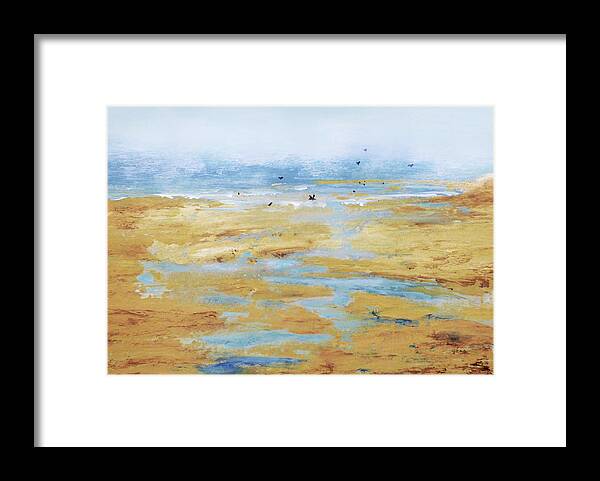 Abstract Framed Print featuring the painting Tidal Pools by Sharon Williams Eng