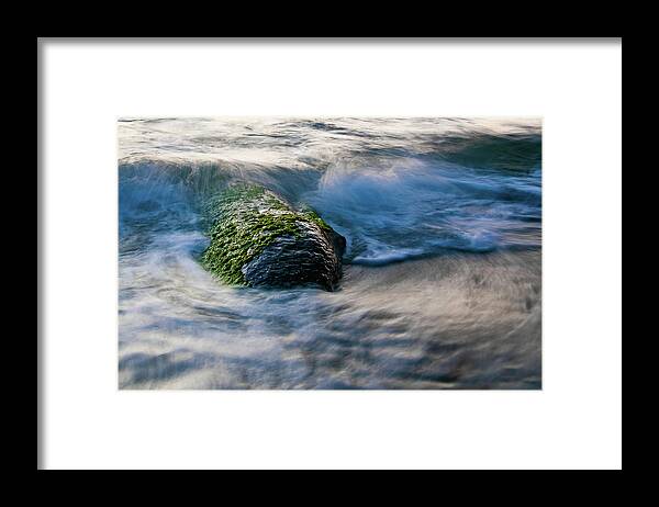 Landscape Framed Print featuring the photograph TideRisingOverRock by Local Snaps Photography