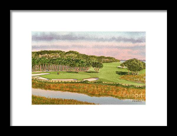 Tidewater Golf Course Myrtle Beach Framed Print featuring the painting Tidewater Golf Course Myrtle Beach SC by Bill Holkham