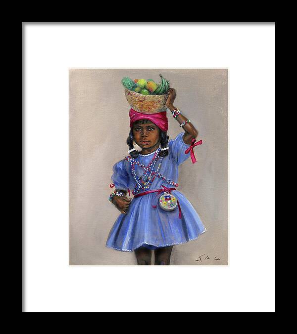 Haiti Framed Print featuring the painting Tifi Haiti by Jonathan Gladding