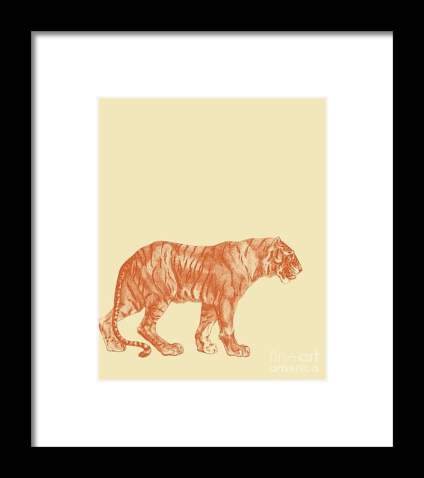 Tiger Framed Print featuring the digital art Tiger Wall Decorations by Madame Memento