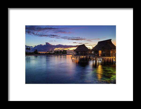 Tikehau Framed Print featuring the photograph Tikehau at sunset by Olivier Parent