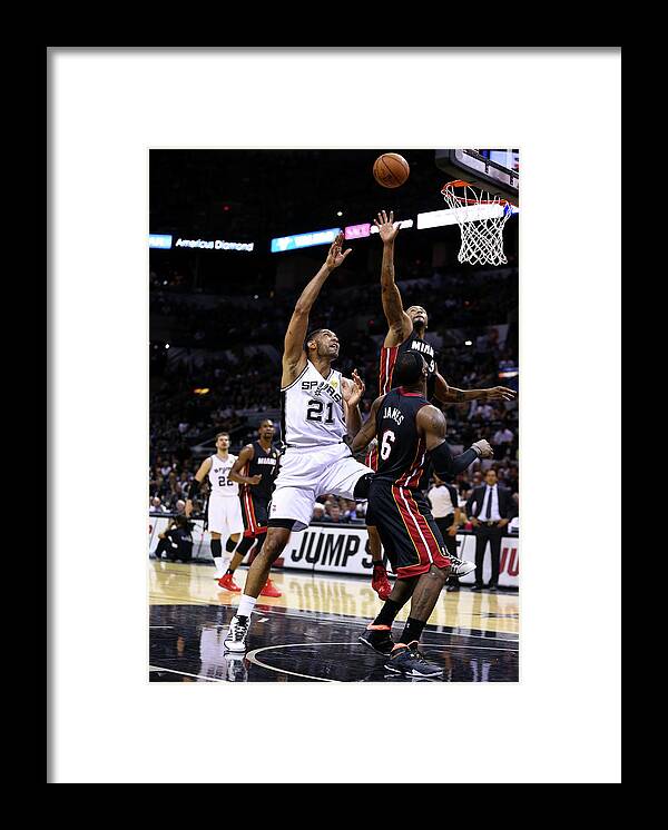 Playoffs Framed Print featuring the photograph Tim Duncan and Rashard Lewis by Andy Lyons